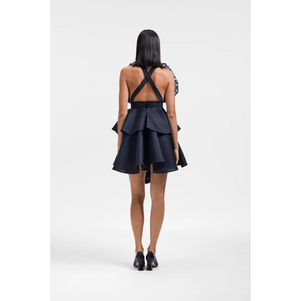 Viktor & Rolf Bow Drape Gazar Mini Skirt in Black, view 3