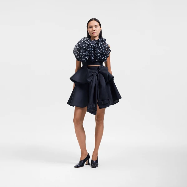 Viktor & Rolf Bow Drape Gazar Mini Skirt in Black, view 5