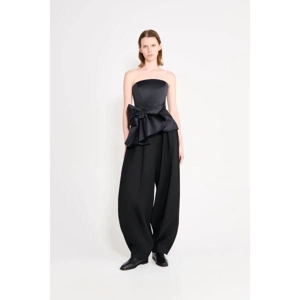 Viktor & Rolf Bow Volant Bustier Top in Black, view 2