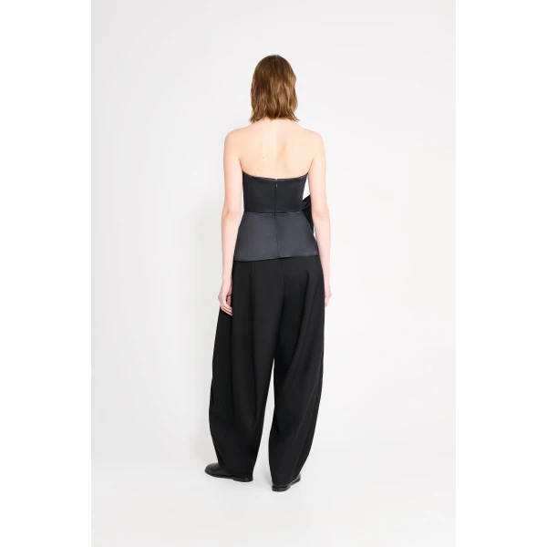 Viktor & Rolf Bow Volant Bustier Top in Black, view 3