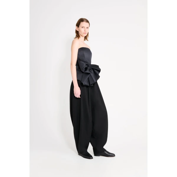 Viktor & Rolf Bow Volant Bustier Top in Black, view 4