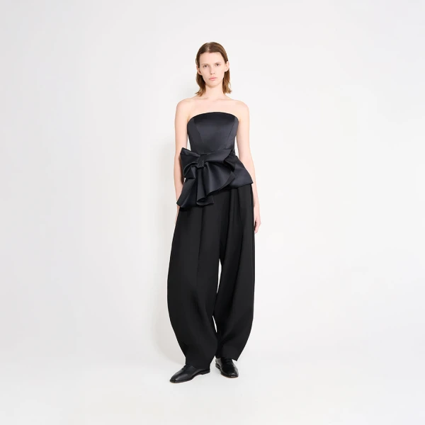 Viktor & Rolf Bow Volant Bustier Top in Black, view 5