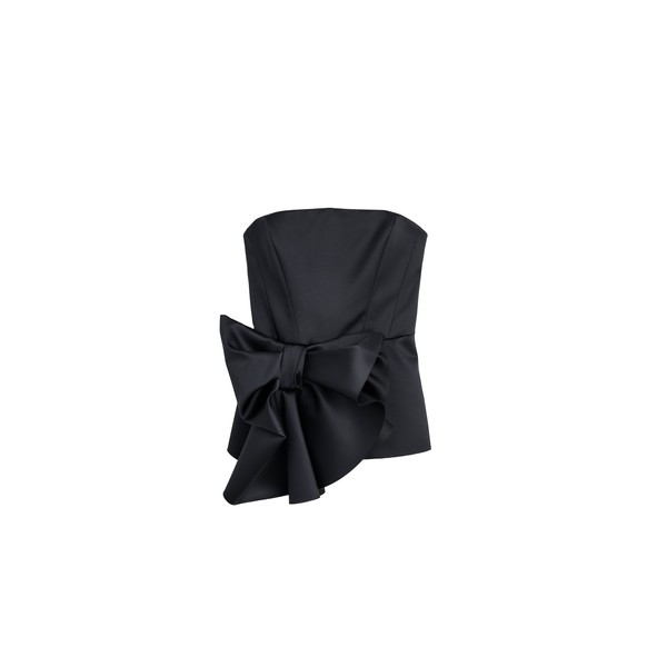 Viktor & Rolf Bow Volant Bustier Top in Black