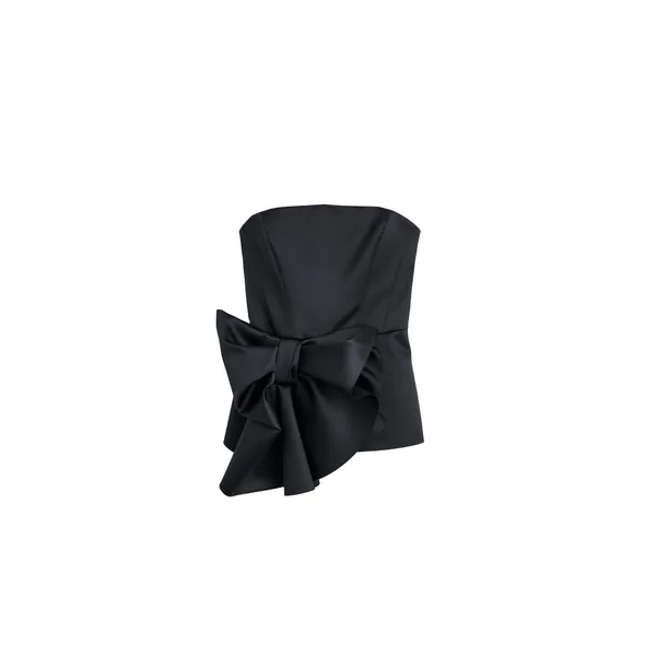 Viktor & Rolf Bow Volant Bustier Top in Black