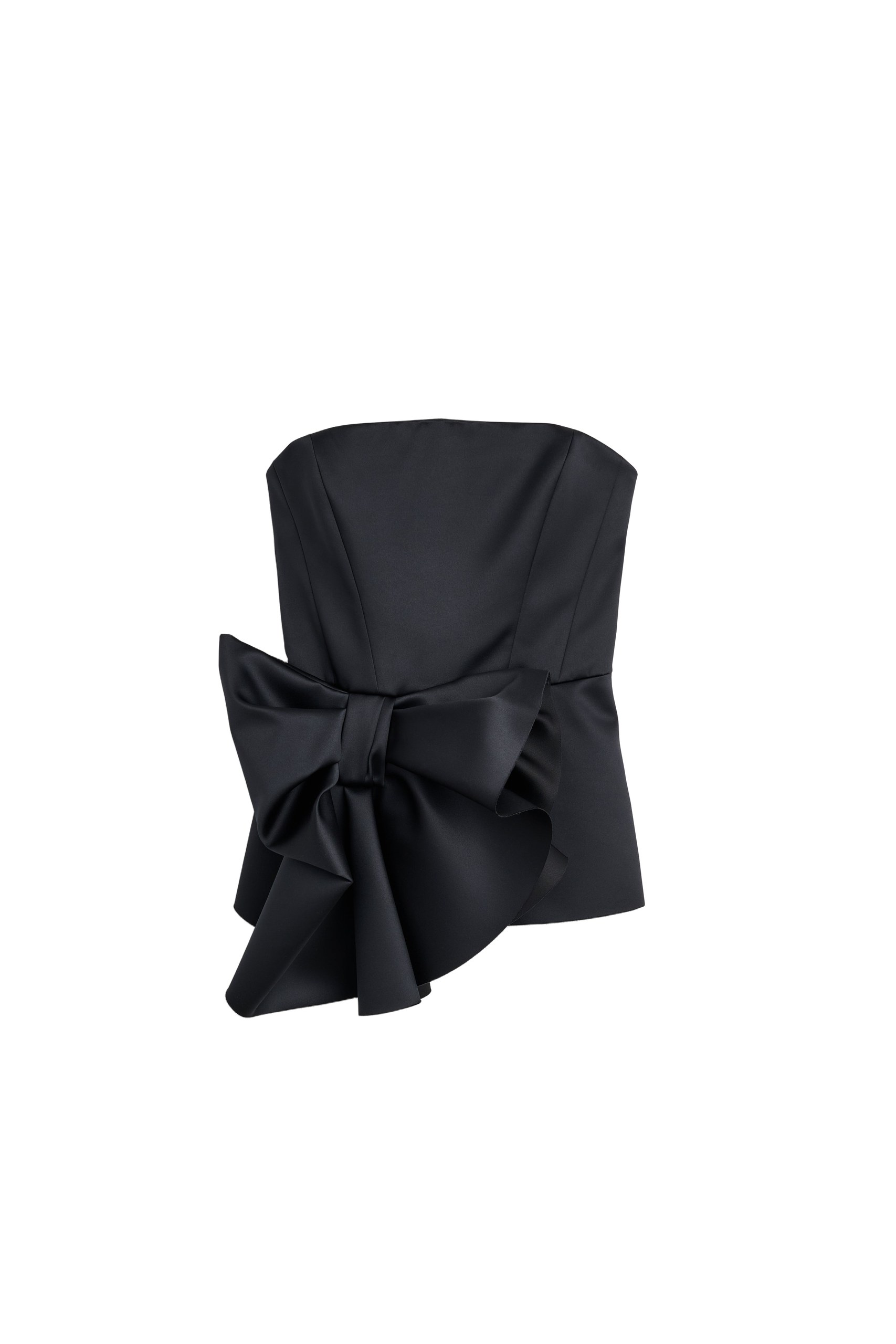 Viktor & Rolf Bow Volant Bustier Top in Black
