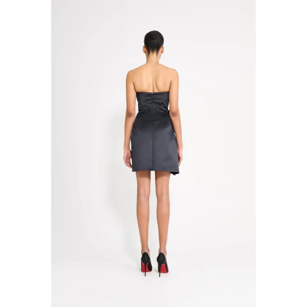 Viktor & Rolf Bow Volant Corset Mini Dress in Black, view 3