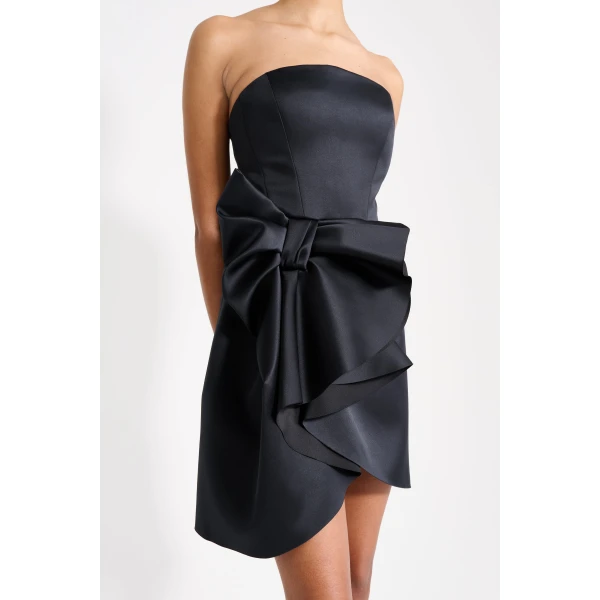 Viktor & Rolf Bow Volant Corset Mini Dress in Black, view 5
