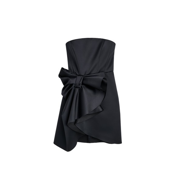 Viktor & Rolf Bow Volant Corset Mini Dress in Black