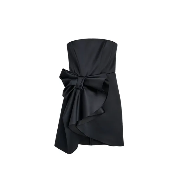Viktor & Rolf Bow Volant Corset Mini Dress in Black