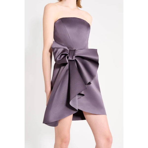Viktor & Rolf Bow Volant Corset Mini Dress in Purple, view 5