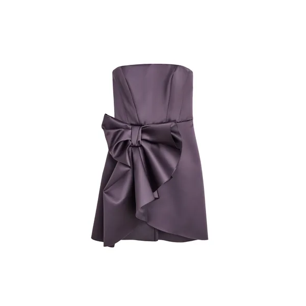 Viktor & Rolf Bow Volant Corset Mini Dress in Purple