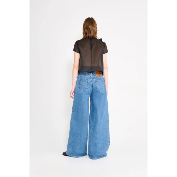 Viktor & Rolf Bow Volant Organza Top in Black, view 3