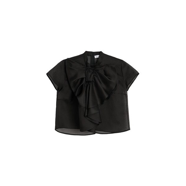 Viktor & Rolf Bow Volant Organza Top in Black