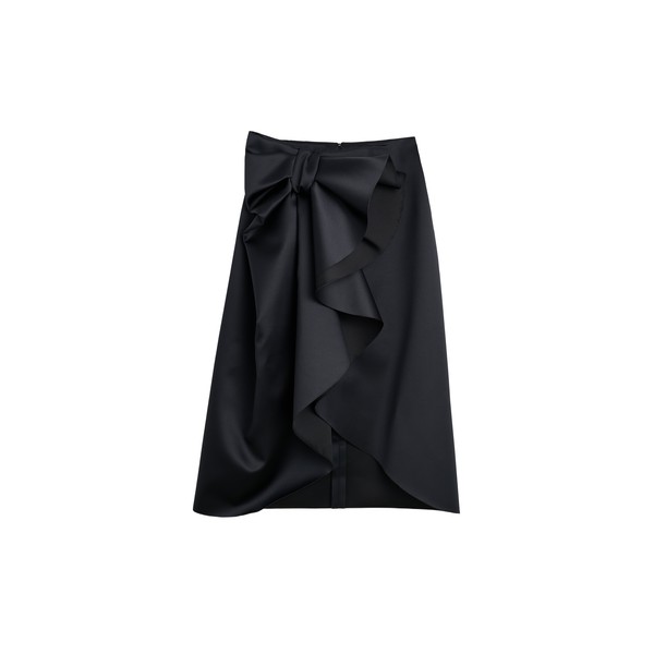 Viktor & Rolf Bow Volant Pencil Skirt in Black