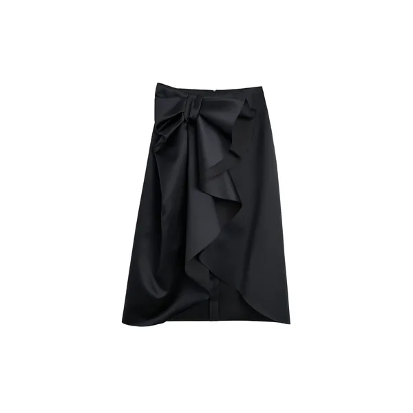 Viktor & Rolf Bow Volant Pencil Skirt in Black