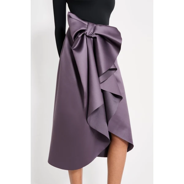 Viktor & Rolf Bow Volant Pencil Skirt in Purple, view 5