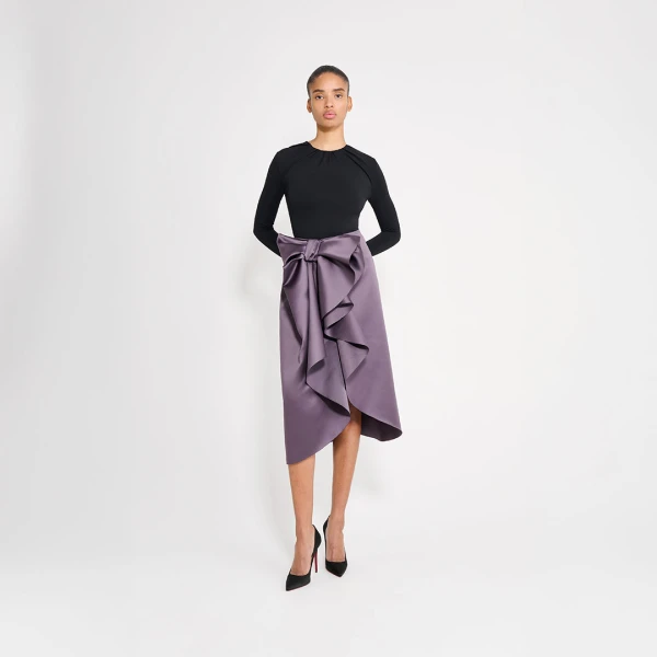 Viktor & Rolf Bow Volant Pencil Skirt in Purple, view 6
