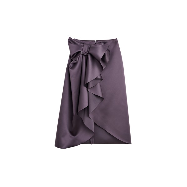 Viktor & Rolf Bow Volant Pencil Skirt in Purple