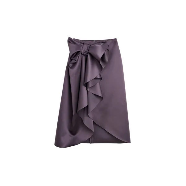 Viktor & Rolf Bow Volant Pencil Skirt in Purple
