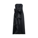 Viktor & Rolf Bow Volant Satin Gown in Black
