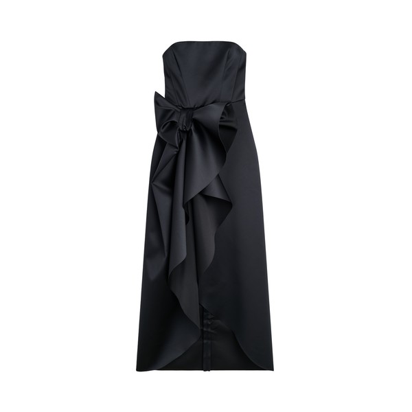 Viktor & Rolf Bow Volant Satin Gown in Black