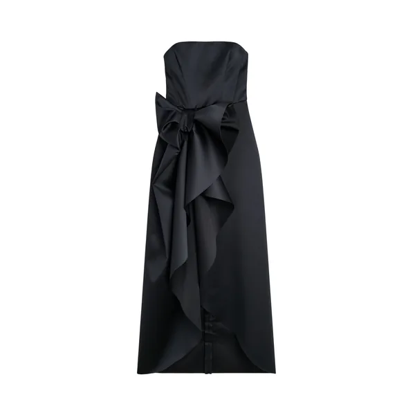 Viktor & Rolf Bow Volant Satin Gown in Black
