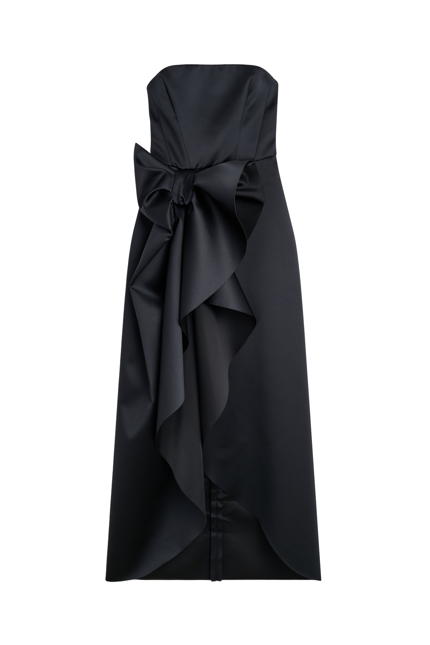 Viktor & Rolf Bow Volant Satin Gown in Black
