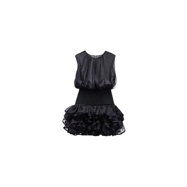Viktor & Rolf Bubble Volant Silk Dress in Black