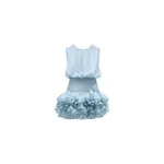 Viktor & Rolf Bubble Volant Silk Dress in Light Blue