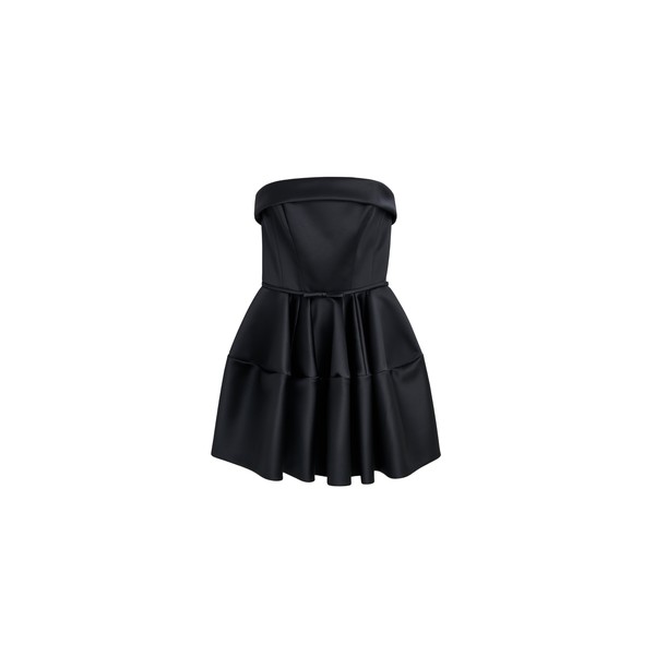 Viktor & Rolf Circle Satin Mini Dress in Black