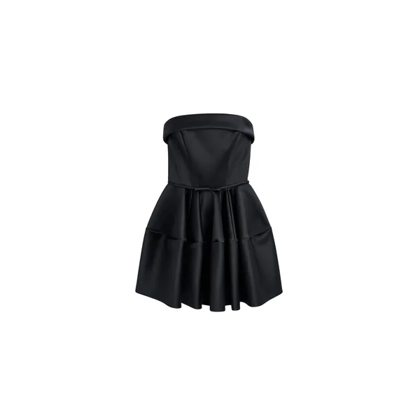 Viktor & Rolf Circle Satin Mini Dress in Black