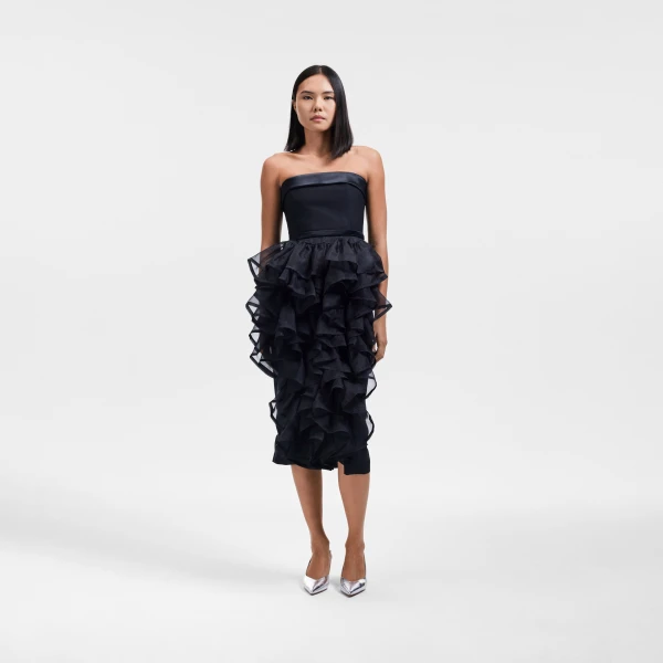 Viktor & Rolf Corset Volant Gown in Black, view 5