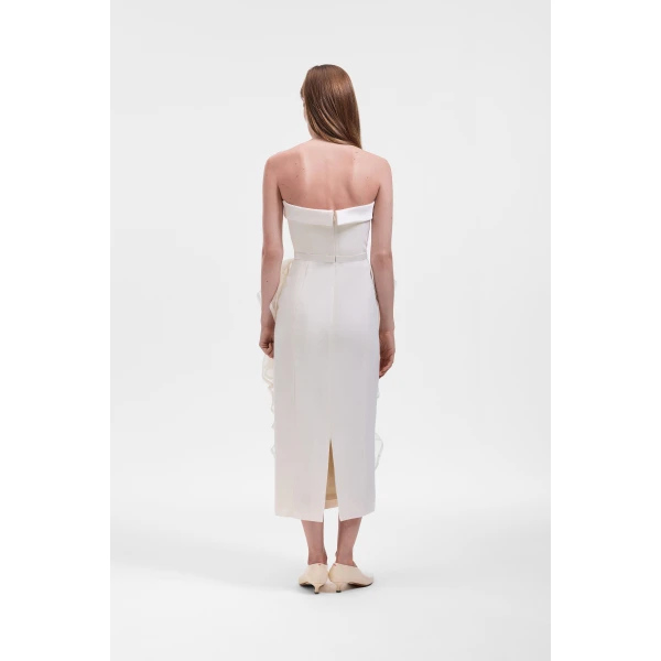 Viktor & Rolf Corset Volant Gown in Off White, view 3