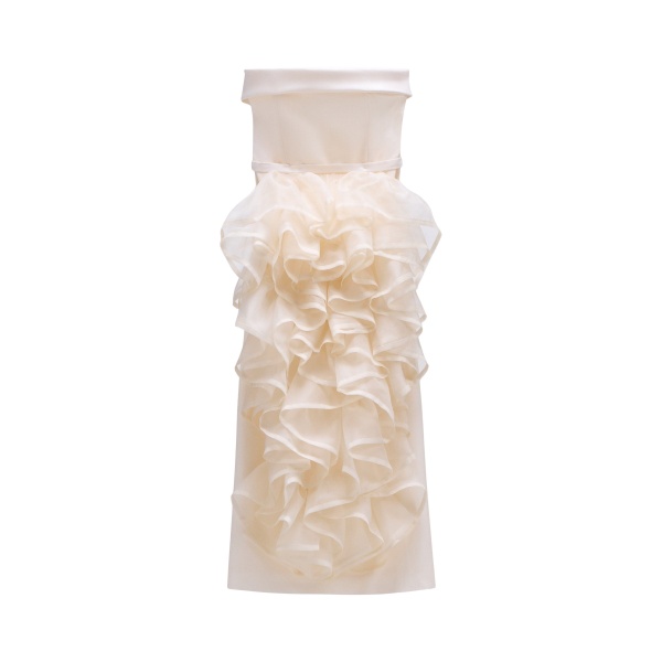 Viktor & Rolf Corset Volant Gown in Off White