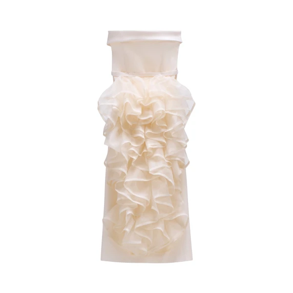 Viktor & Rolf Corset Volant Gown in Off White