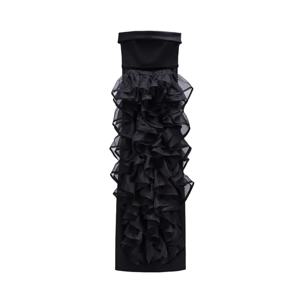 Viktor & Rolf Corset Volant Maxi Gown in Black