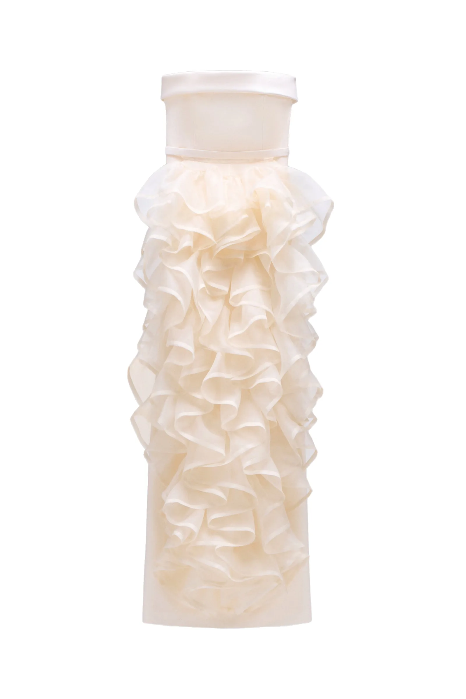 Viktor & Rolf Corset Volant Maxi Gown in Off White