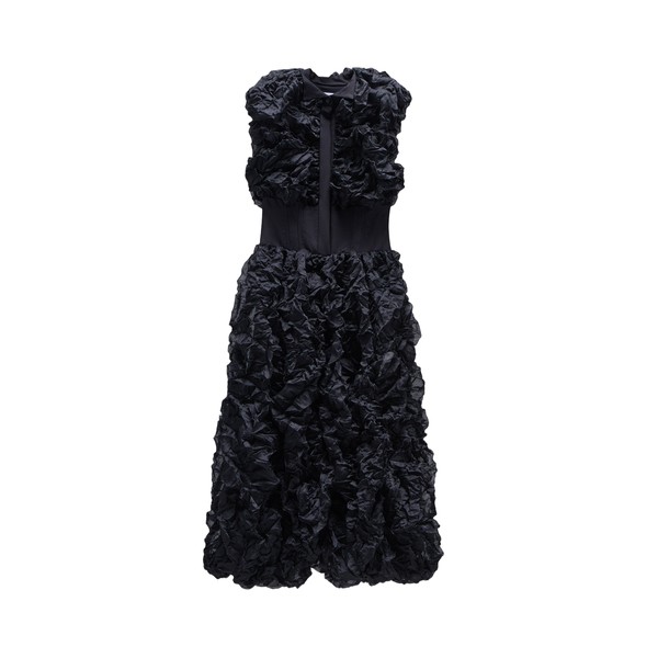 Viktor & Rolf Cotton Crinkle Maxi Dress in Black