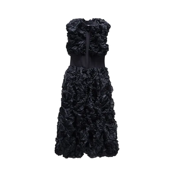 Viktor & Rolf Cotton Crinkle Maxi Dress in Black