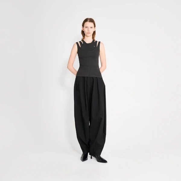 Viktor & Rolf Cotton Multi-Layered Tank Top in Black, view 5