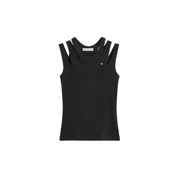 Viktor & Rolf Cotton Multi-Layered Tank Top in Black