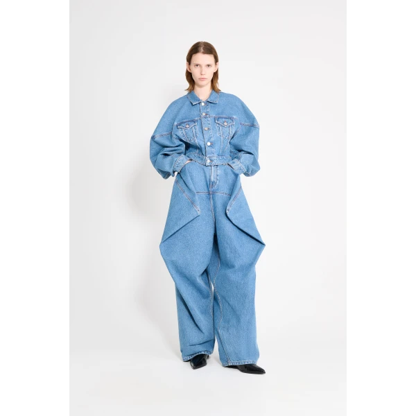 Viktor & Rolf Couture Square Shoulder Denim Jacket in Blue, view 2