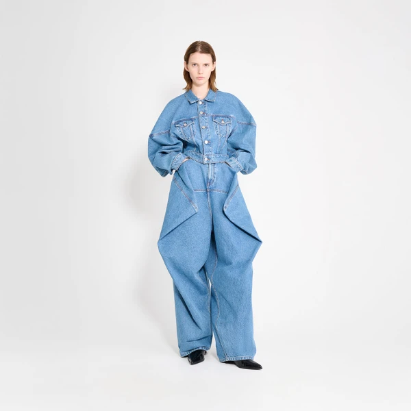 Viktor & Rolf Couture Square Shoulder Denim Jacket in Blue, view 5
