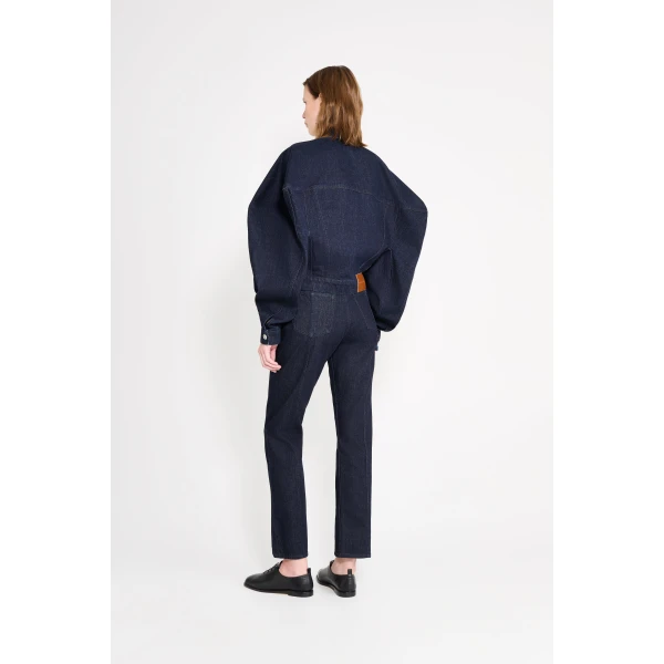 Viktor & Rolf Couture Square Shoulder Denim Jacket in Dark Blue, view 3