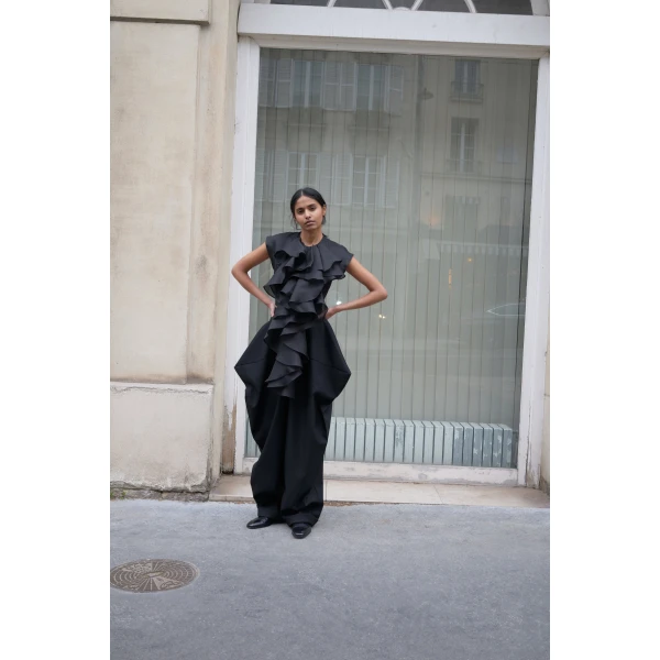 Viktor & Rolf Couture Triangle Wool Trousers in Black, view 6
