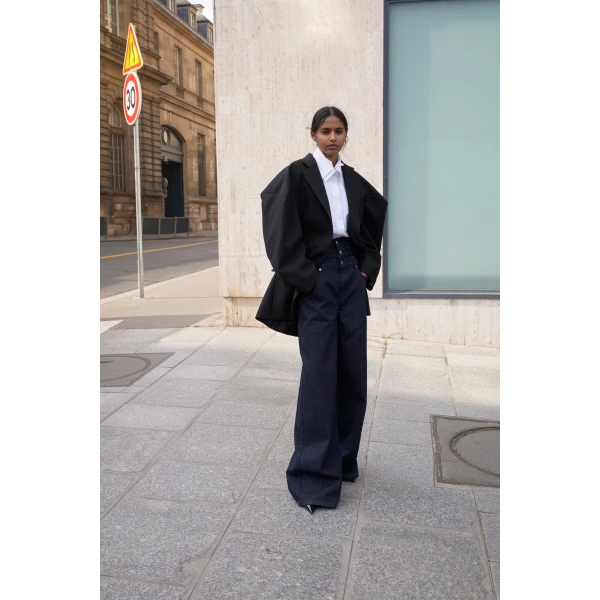 Viktor & Rolf Couture Wool Square Blazer in Black, view 6