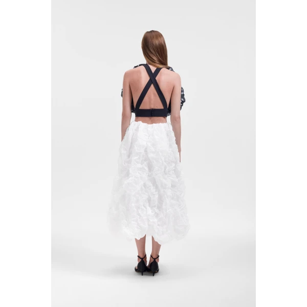 Viktor & Rolf Crinkle Organza Skirt in White, view 3