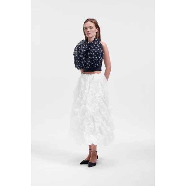 Viktor & Rolf Crinkle Organza Skirt in White, view 4