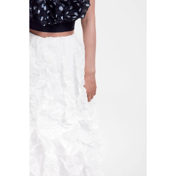 Viktor & Rolf Crinkle Organza Skirt in White, view 5