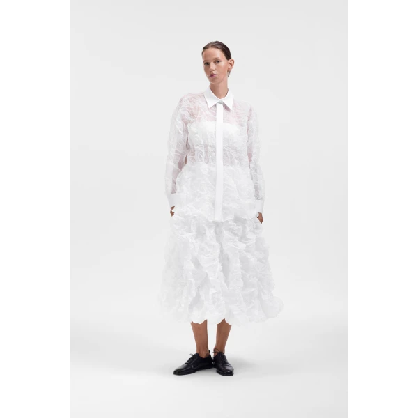 Viktor & Rolf Crinkle Oversized Shirt in White, view 2
